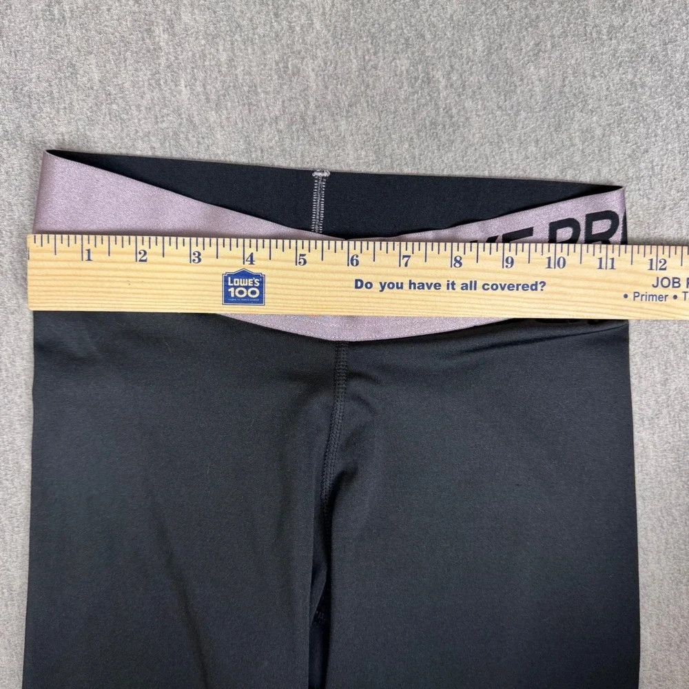 Nike Pro Dri-Fit Womens Leggings Black Metallic Lavender Dot Tights Small